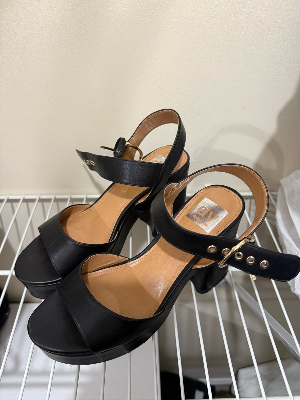 DV by Dolce Vita Black Platform Slingback Sandals